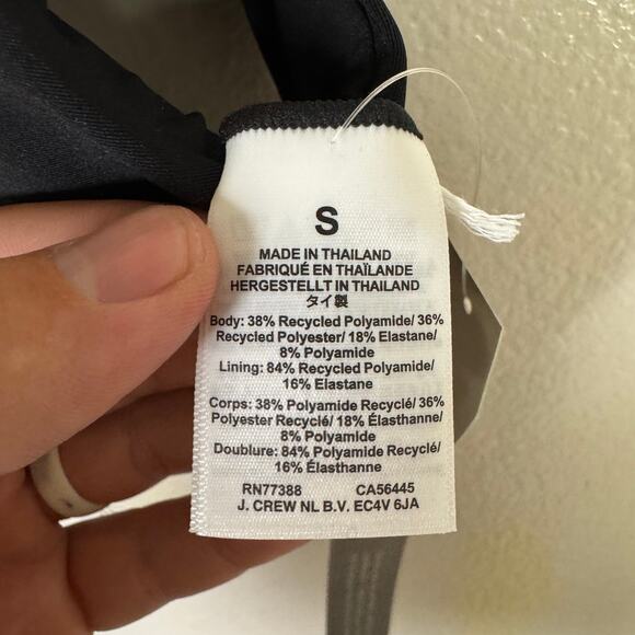 J.Crew Classic Sculpt Lana Bikini Top SZ S Black V-Neck Removable Pad Adjustable - Picture 6 of 9